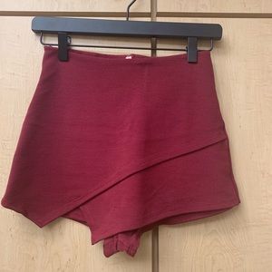 XS Maroon Envelope Skort